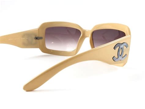 New Vintage Chanel 5076H Cream Oversized Frame Sunglasses 